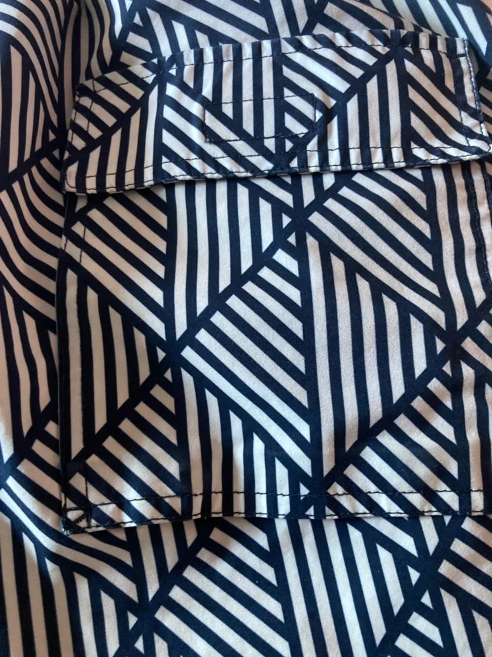 Psycho Bunny SZ XXL Navy and White Geometric Swim Trunks